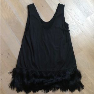 Black Fringe Tank Top